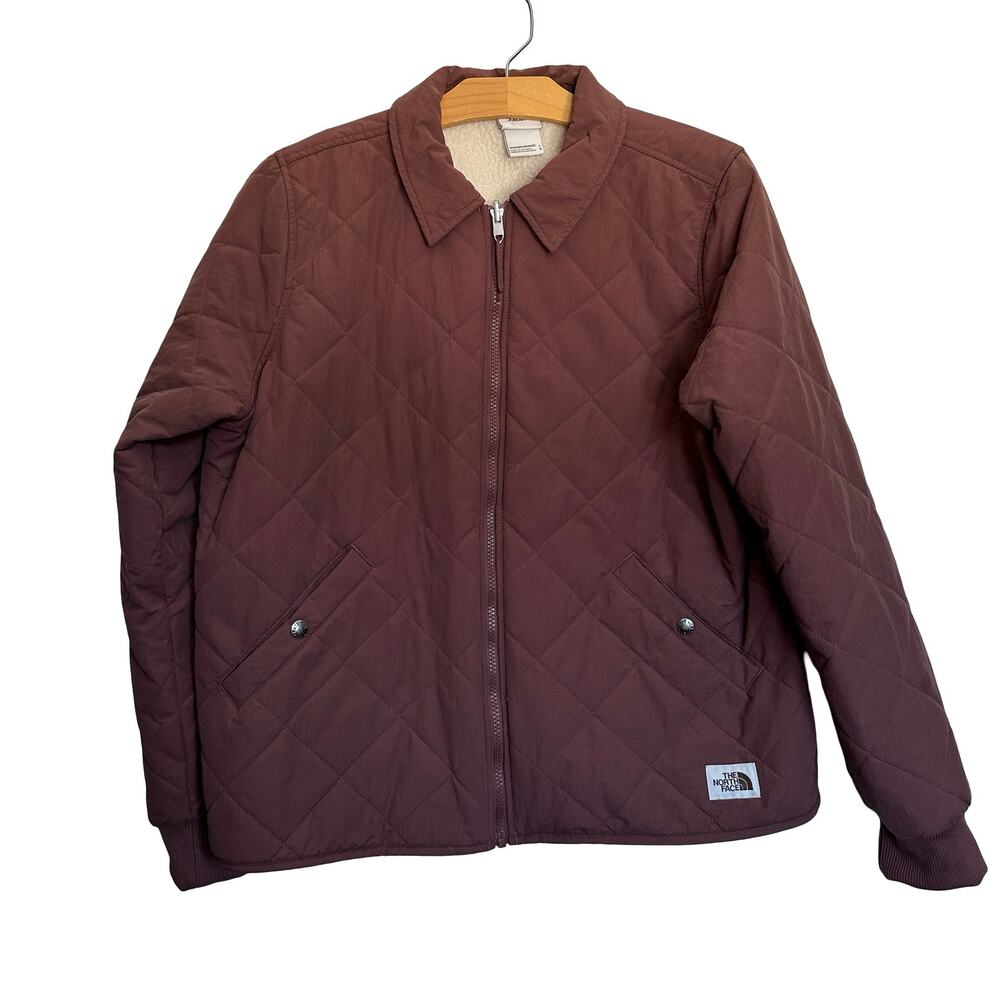 The North Face Women's Cuchillo Jacket Dusty Pink Fleece Lined Quilted Size L